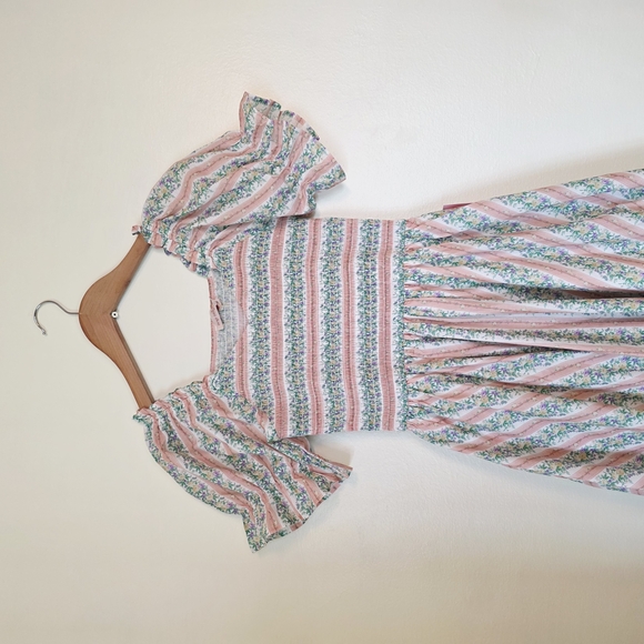 Ivy City Co Blue and Pink Flutter Sleeve Sundress - Picture 5 of 7